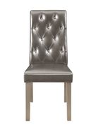 Glam style dining chair in silver faux leather main photo