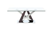Glass top coffee table with chome/gray poles main photo