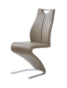 Z-shaped tan leatherette dining chair main photo