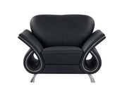 Ultra modern black contrasting leather chair main photo