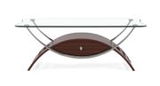 Glass top simple coffee table in mahogany main photo