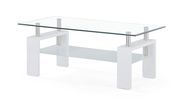 White base / rectangular glass top coffee table main photo