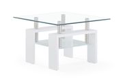 White base / square glass top end table main photo