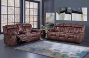 Brown two-toned leather gel recliner sofa main photo