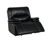 Black luxury suede power recliner chair