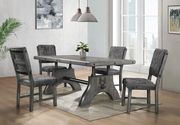 Solid wood casual style dining table in gray main photo