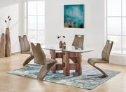 Rounded glass top dining table main photo