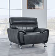 Modern black finish gel leather chair main photo