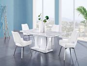 Smooth gray/white marble top dining table main photo