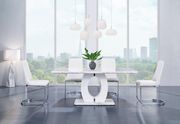 White faux marble dining table w/ oval base main photo