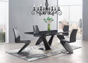 Black laqcuer dining table w/ butterfly leaf main photo