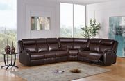Brown bonded leather reclining sectional sofa main photo