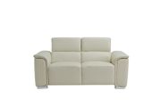 Blanche white leather gel contemporary loveseat main photo