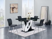 Black marble top counter height dining table main photo