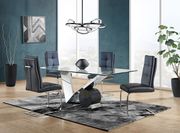 V-chromed based ultra-modern dining table main photo