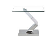 Silver geometric style base end table main photo