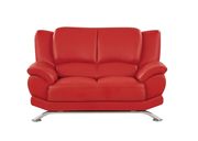 Modern red bonded leather loveseat main photo