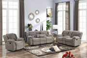 Gray chennille upholstery manual reclining sofa main photo