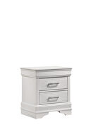 White finish acacia wood nightstand