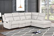 Sectional sofa made with faux leather in ice main photo