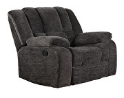 Gray microfiber/ microsuede upholstery manual reclining chair