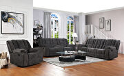 Gray microfiber/ microsuede upholstery manual reclining sofa main photo
