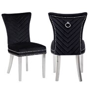 Black velvet upholstery/ stainless steel legs dining chair main photo