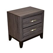 Gray rustic finish wood clean midcentury lines nightstand main photo