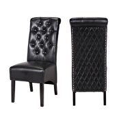 Lucy (Black) Black finish beautiful faux leather upholstery dining chair