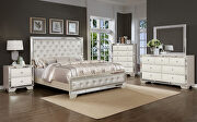 Contemporary queen bed in the elegant park beige finish main photo