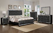 Contemporary queen bed in the elegant black finish