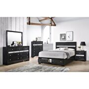 Clean midcentury lines and a black modern look queen bed main photo