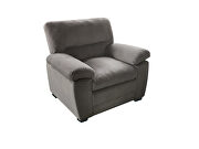 Maxx (Gray) C Gray finish upholstery luxurious velvet chair