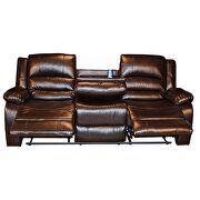 Espresso finish air leather upholstery manual reclining loveseat