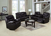 Espresso finish air leather upholstery manual reclining sofa