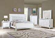 Clean midcentury lines white modern look queen bed