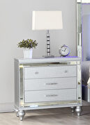Clean midcentury lines silver modern look nightstand