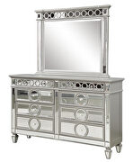 Silver finish with mirror front cases dresser