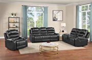 Tennessee (Gray) Power reclining sofa made with leather gel upholstery in gray