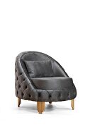 Vanessa (Gray) Tufted upholstery chair finished with velvet fabric in gray