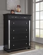 Black tranditional style mirrored accents chest