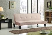 Affordable sofa bed in tan fabric main photo
