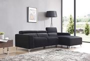 Black velvet fabric micro suede sectional sofa main photo