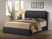 Black bycast leather bed in casual style main photo