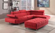 Adjustable arms/headrests red fabric sectional sofa main photo