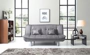 Light gray microfiber fabric sofa bed main photo
