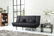 Black soft microfiber fabric sofa bed main photo