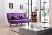Purple micforiber fabric sofa bed main photo