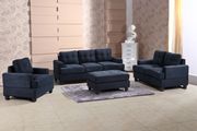 Navy blue microfiber casual style affordable sofa main photo