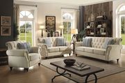 Cream fabric tufted classical style sofa main photo